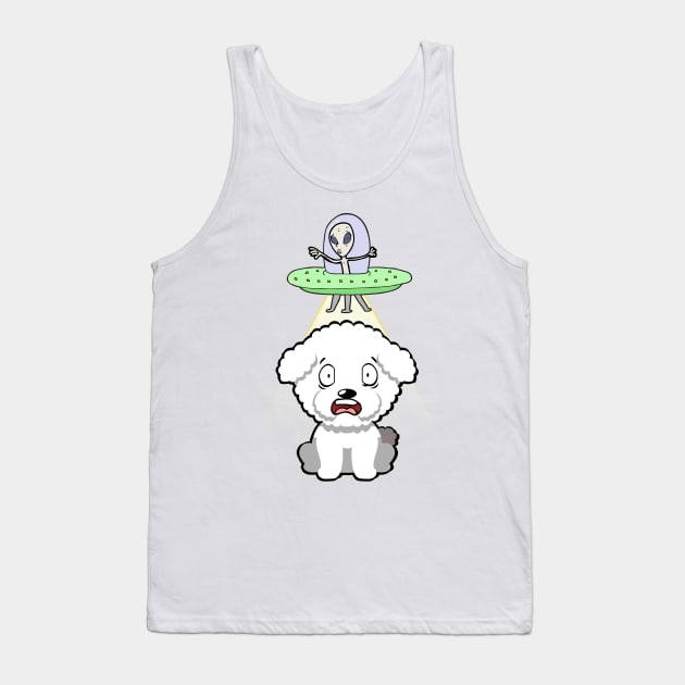 Cute furry dog is abducted by aliens Tank Top by Pet Station